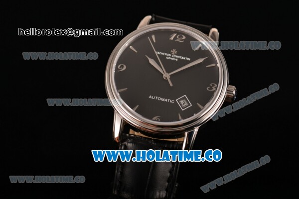 Vacheron Constantin Patrimony Miyota 9015 Automatic Steel Case with Black Dial and Silver Arabic Numeral/Stick Markers - Click Image to Close